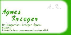 agnes krieger business card